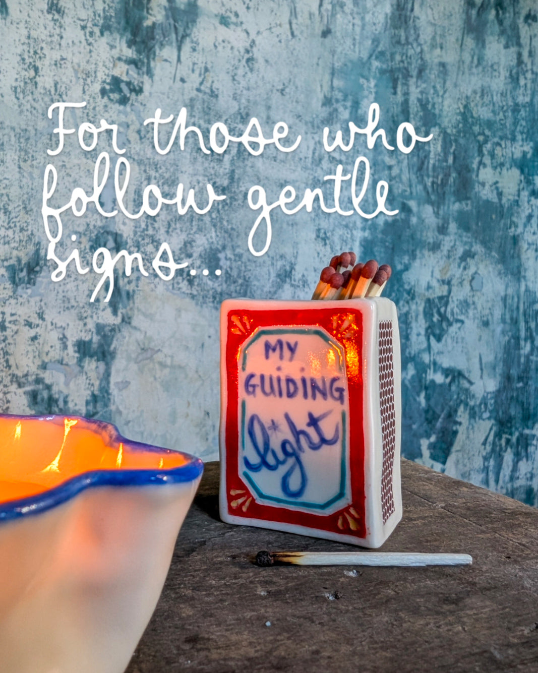 Handpainted Porcelain Matchbox - My Guiding Light