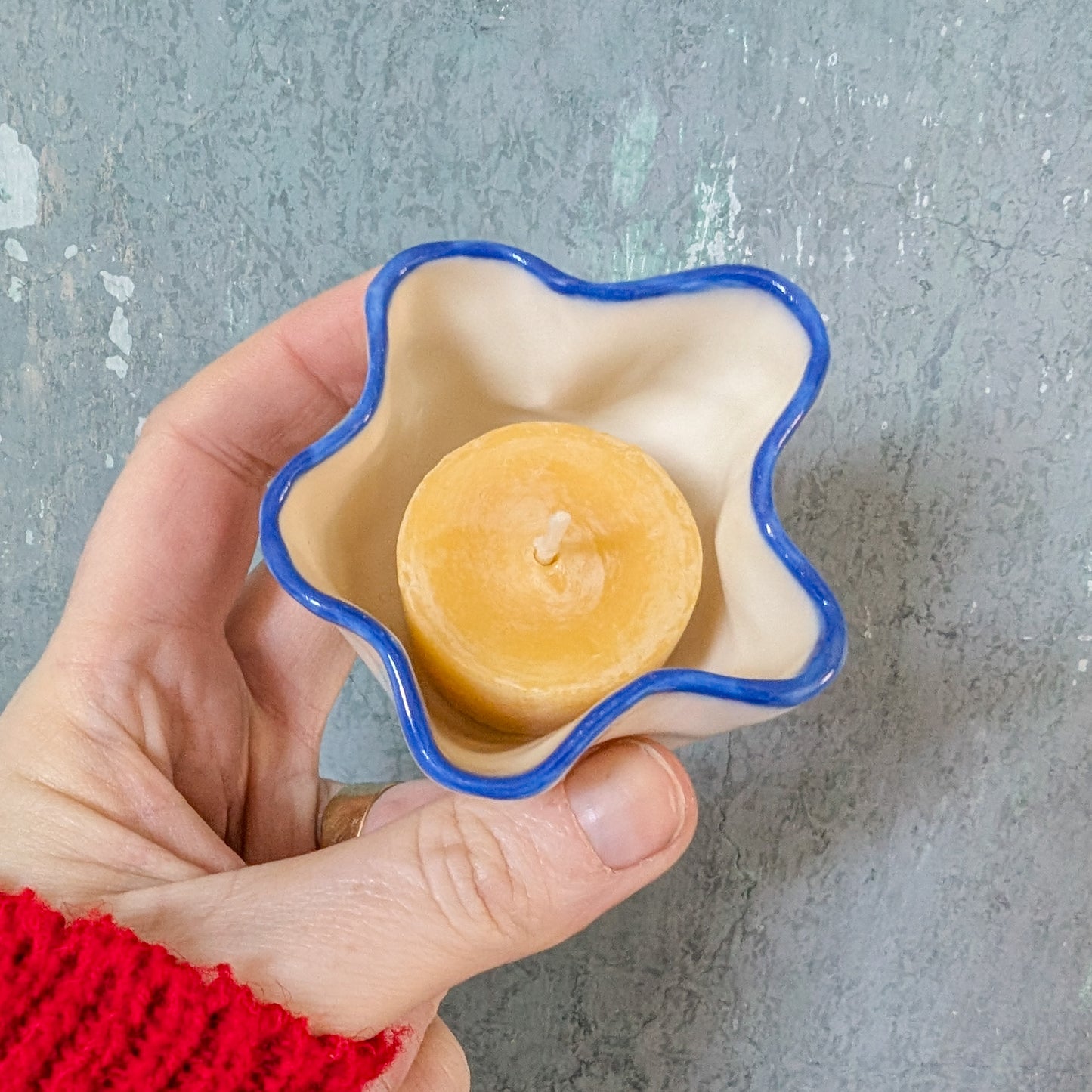 Porcelain Blue + White Tealight Candle Holder