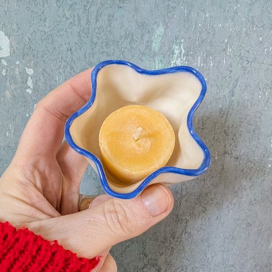 Porcelain Blue + White Tealight Candle Holder