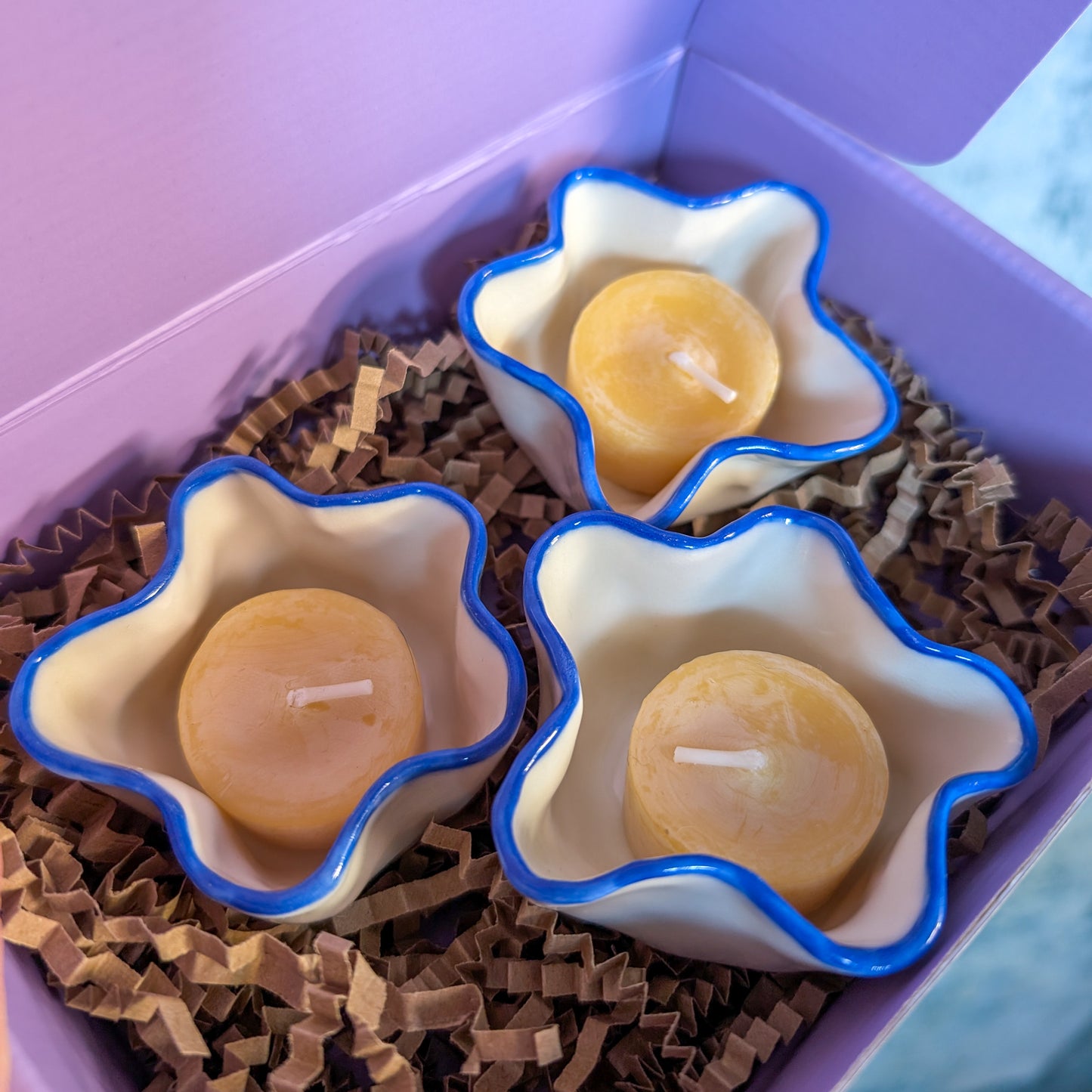 Porcelain Blue + White Tealight Candle Holder