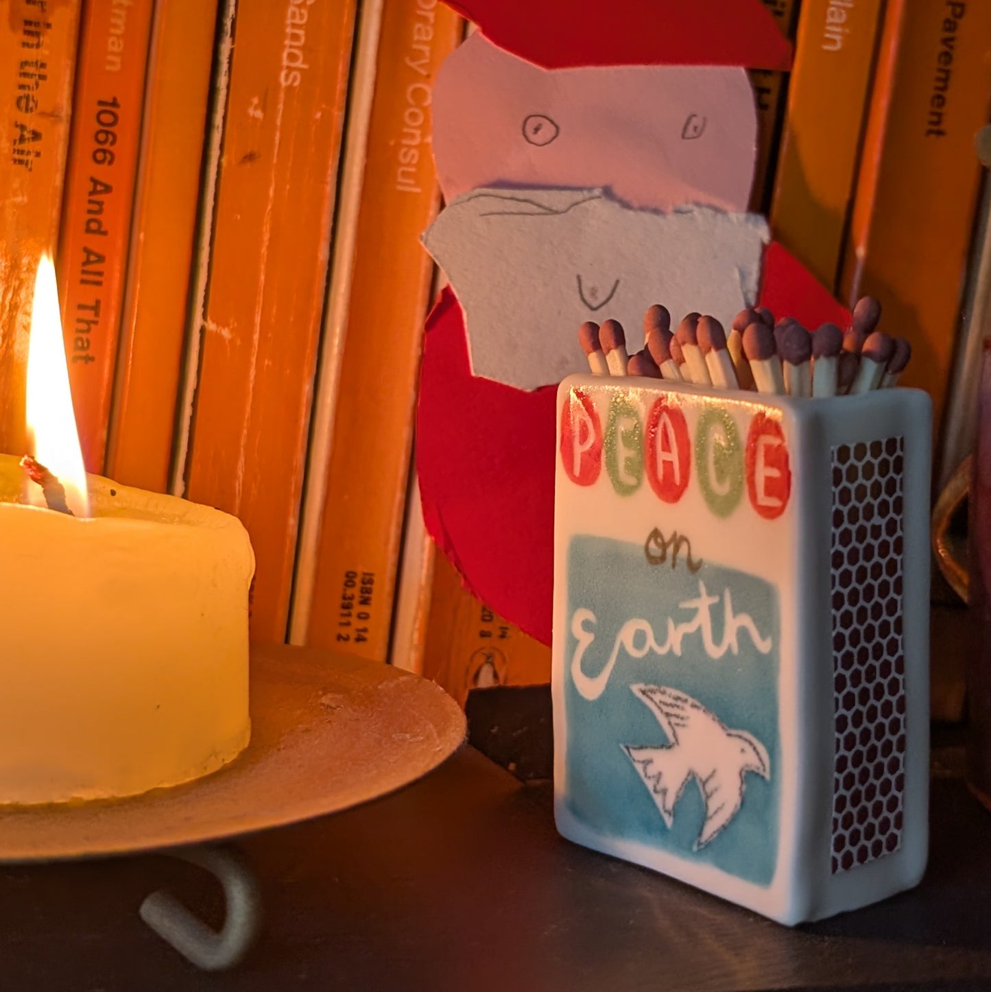 Handpainted Porcelain Matchbox - Christmas