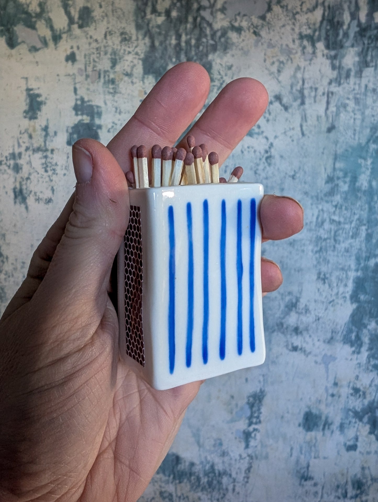 Handpainted Porcelain Matchbox - Strike Lucky