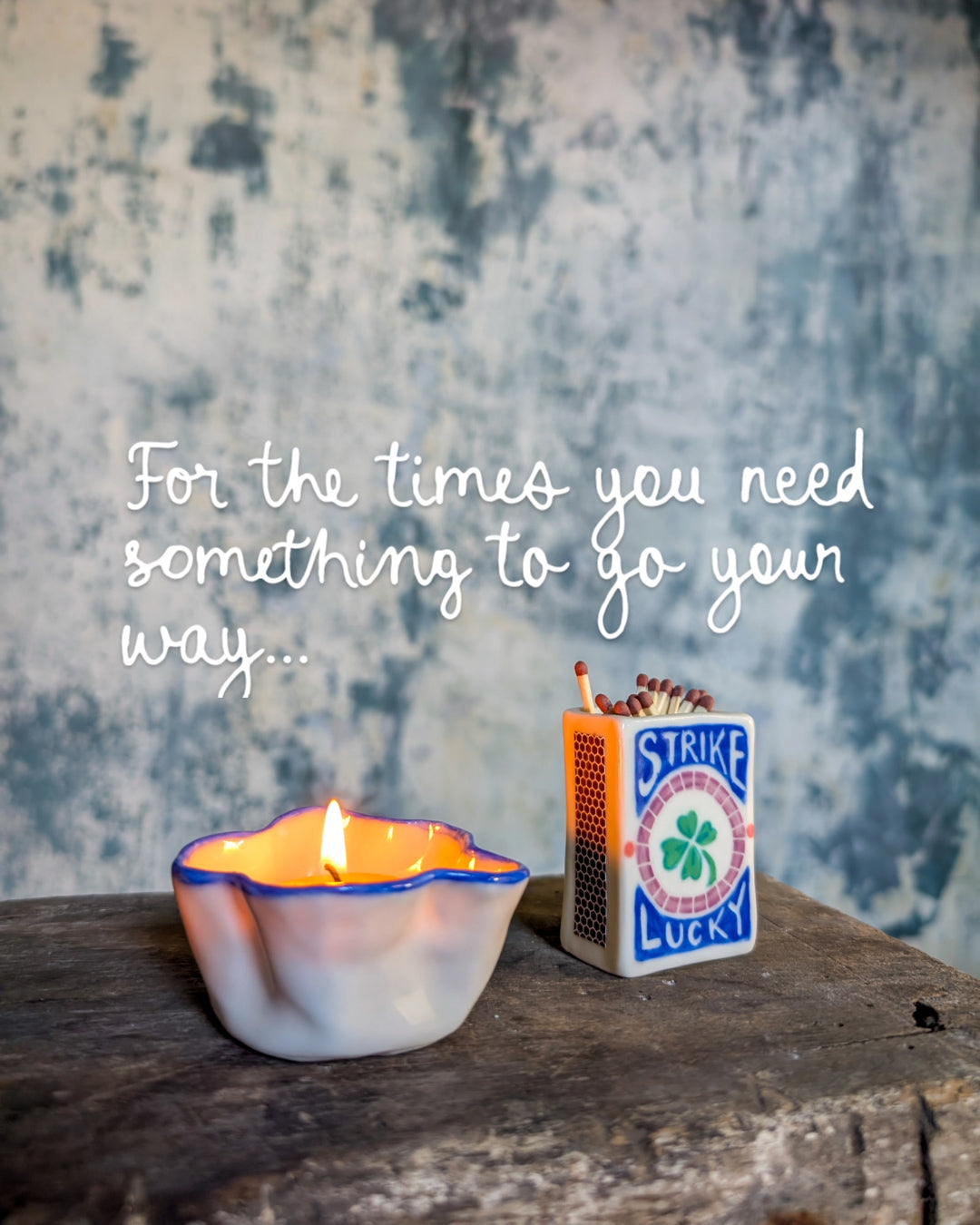 Handpainted Porcelain Matchbox - Strike Lucky