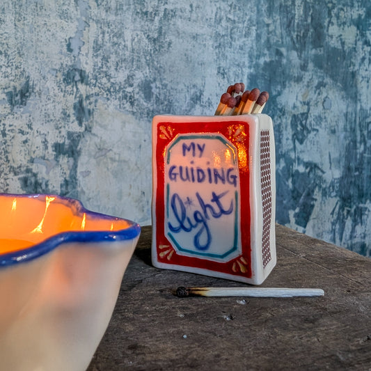 Handpainted Porcelain Matchbox - My Guiding Light